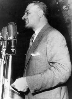 Egyptian President Gamal Abdel Nasser announcing on July 26, 1956 that he is nationalising the Suez Canal.  By  (AFP)
