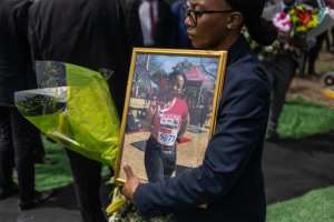 Elizabeth Moselakgomo left home for a run and never returned. Her body was found three days later.  By EMMANUEL CROSET (AFP)