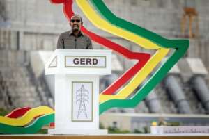 Ethiopian Prime Minister Abiy Ahmed said the mega-dam was a great achievement for all black people.  By Luis TATO (AFP)