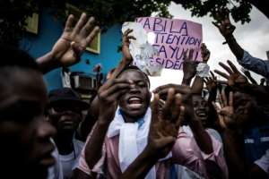 Fayulus supporters have been protesting the official result of the presidential election in the street.  By John WESSELS (AFP)