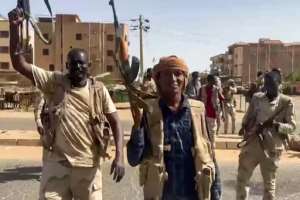 Fighters of the Sudanese paramilitary Rapid Support Forces seen on April 23, 2023 in greater Khartoum.  By - (Rapid Support Forces (RSF)/AFP/File)