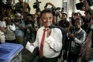 Former president and current candidate Marc Ravalomanana placed second in the first round of Madagascars latest presidential poll.  By RIJASOLO (AFP)