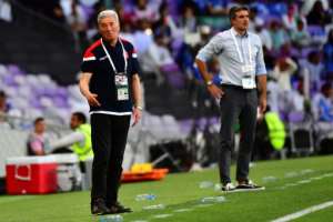 French coach Roger Lemerre (L) guided Tunisian club Etoile Sahel to the Arab Club Champions Cup title in April.  By Giuseppe CACACE (AFP/File)