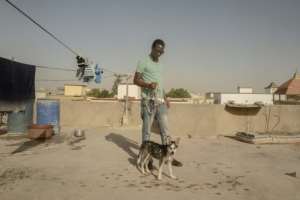 Husky owner Amadou Daff said he was inspired by the hit TV series Game of Thrones.  By MICHELE CATTANI (AFP)