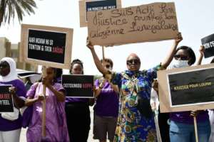 I am Adji Sarr: Feminists rally in Dakar in July 2021. But campaigners say the trial has done little to advance their cause and may even constitute a setback.  By Seyllou (AFP)