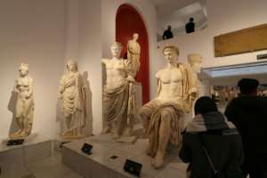 In the waterfront building known as the red citadel, visitors journey through a history that includes ancient art, Greek and Roman antiquities.  By Mahmud Turkia (AFP)