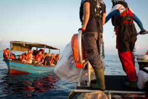 Italys far-right anti-immigrant Deputy Prime Minister Matteo Salvini, who came to power in early June, has closed Italian ports to rescue ships chartered by NGOs which he calls smuggler helpers.  By Maud VEITH (SOS MEDITERRANEE/AFP)