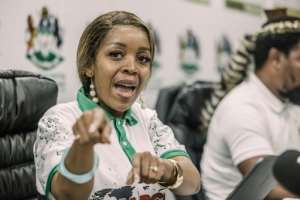 Jacinta Ngobese-Zuma is the leader of the March and March movement, among the groups leading a campaign for undocumented foreign nationals to leave.  By RAJESH JANTILAL (AFP)
