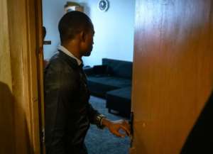 Lamin, a 23-year old Gambian, is one of some 12,000 people who stayed on in Russia illegally after his fan visa for the World Cup expired. By Mladen ANTONOV (AFP)