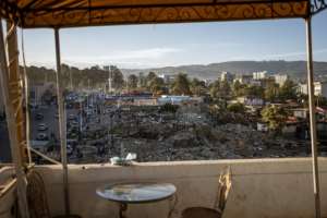 Large areas of the historic Piassa neighbourhood have been turned to rubble.  By Michele Spatari (AFP)