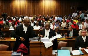 Lawyers Dumisa Ntsebeza and Dali Mpofu at the court hearing at the North Gauteng High Court, in Pretoria, on November 2, 2016