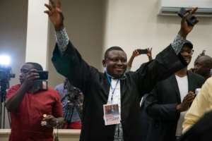 Lawyers representing Felix Tshisekedi celebrated the Constitutional Court ruling that invalidated Martin Fayulus appeal and sealed Tshisekedis victory.  By Caroline THIRION (AFP)