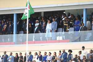 Leaders from other southern African countries including Namibia, Zambia and Zimbabwe attended the ceremony in the national stadium.  By Monirul Bhuiyan (AFP)