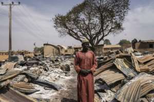 Little was left of Woro after suspected jihadists attacked in February.  By Light Oriye Tamunotonye (AFP)