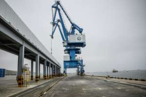 Lobito port allows year-round shipping.  By Phill Magakoe (AFP)
