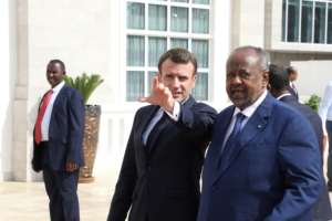 Macron with Djibouti President Ismail Omar Guelleh, who said I have not lost hope that France can boost its investments in Djibouti. By Ludovic MARIN (POOL/AFP)
