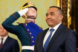 Madagascan military leader Michael Randrianirina met Russian President Vladimir Putin in Moscow in February.  By Alexander Zemlianichenko (POOL/AFP)