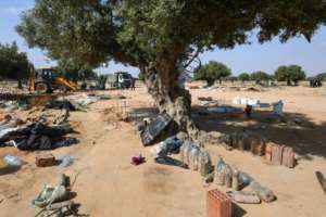 Many migrants who have been moved on are already heading towards other olive groves.  By FETHI BELAID (AFP)