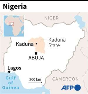 Map locating the state of Kaduna in Nigeria.  By Kenan AUGEARD (AFP)