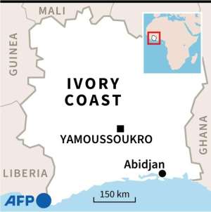 Map of Ivory Coast.  By Laurence SAUBADU (AFP)