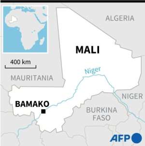 Map of Mali showing the capital Bamako.  By  (AFP)