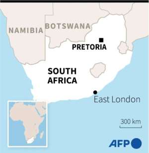 Map showing East London in South Africa.  By Aude GENET (AFP)