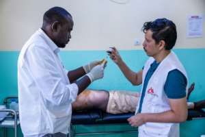 Medical charity Doctors Without Borders (MSF) supports the hospital in the border town of Tine, in Chad, which has seen an influx of victims of drones.  By Joris Bolomey (AFP)
