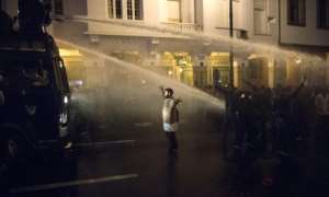 Moroccan police broke up the protest by teachers after more than two hours of negotiation failed.  By FADEL SENNA (AFP)