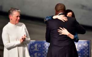 Mukwege and Murad received their Nobel Peace Prizes at an emotional ceremony.  By Tobias SCHWARZ (AFP)