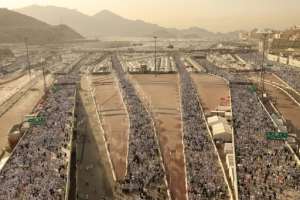 Muslim pilgrims arrive to perform the symbolic stoning of the devil ritual as part of the hajj pilgrimage in Mina, near Saudi Arabias holy city of Mecca, on June 16, 2024.  By Fadel Senna (AFP)