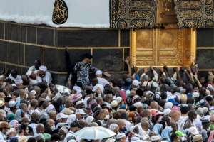 Muslim pilgrims perform the farewell circumambulation or tawaf, circling seven times around the Kaaba, Islams holiest shrine, at the Grand Mosque in the holy city of Mecca on June 18, 2024 at the end of the annual hajj pilgrimage.  By - (AFP)