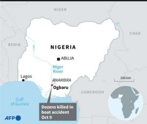 Map of Nigeria locating town of Damasak..  By  (AFP)