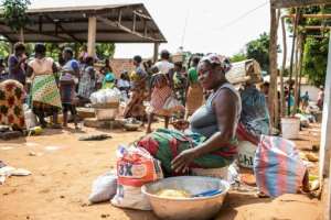 No money changes hands at the Togoville barter market -- traders, fisherfolk and farmers exchange their produce.  By Yanick Folly (AFP)