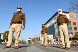 Normally bustling streets in New Delhi and Mumbai were mostly deserted and many shops shuttered during Indias one-day nationwide self-imposed curfew.  By NARINDER NANU (AFP)