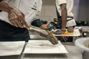 One Gabonese restaurateur told AFP customers love the countrys home-grown meat.  By Nao Mukadi (AFP)