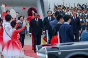 One of Biyas (C) last official trips was to China in September 2024, though his public appearances had become increasingly rare.  By WU HAO (POOL/AFP/File)
