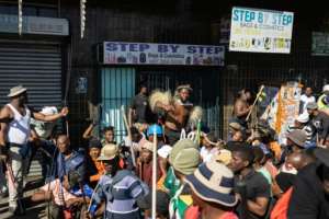 Organisers said they wanted the government to stop illegal immigation.  By EMMANUEL CROSET (AFP)