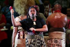 Performers dance during the opening ceremony for the Commonwealth Heads of Government Meeting (CHOGM) in Apia, Samoa.  By Fiona GOODALL (POOL/AFP)