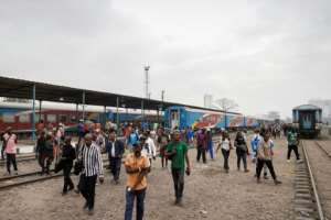 President Felix Tshisekedi officially restarted the Kinshasa urban train service after nearly 15 years at the end of June.  By GLODY MURHABAZI (AFP)