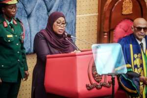 President Samia Suluhu Hassan says police violence was not excessive.  By - (AFP)