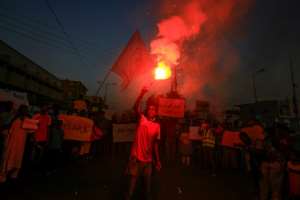 Protestors have demonstrated in Khartoum over continued violence in Darfur in recent months, where building peace after so long at war is a huge challenge.  By ASHRAF SHAZLY (AFP)