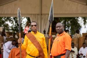 Royal guards awaiting the kings arrival.  By BADRU KATUMBA (AFP)
