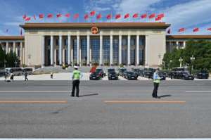 Security was tight for for a China-Africa Cooperation summit at the Great Hall of the People in Beijing.  By Adek BERRY, ADEK BERRY (POOL/AFP)