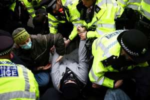 Several people were arrested, the Metropolitan Police said.  By HENRY NICHOLLS (AFP)