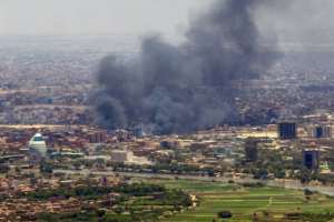 Smoke billows during fighting in the Sudanese capital Khartoum.  By - (AFP)