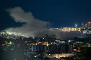 Smoke rises from the site of an Israeli airs trike that targeted an area in Beiruts southern neighborhood.  By FADEL itani (AFP)