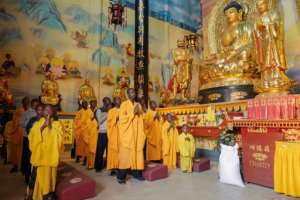 Some 37 students live in the temple compound.  By GIANLUIGI GUERCIA (AFP)