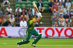 South Africas AB de Villiers plays a shot during the second international Twenty20 cricket match between England and South Africa at The Cooper Associates County Ground in Taunton, south-west England, on June 23, 2017