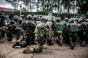 Special forces took up position outside the complex.  By Luis TATO (AFP)