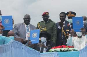 Sudans government and leaders of a coalition of rebels signed a peace deal on October 3 in the capital of neighbouring South Sudan, aimed at ending decades of war.  By Majak Kuany (AFP)